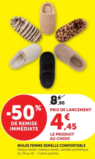 Mules femme semelle confortable