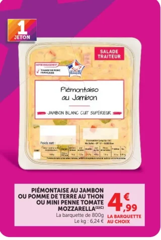 Salade Traiteur Piémontaise au jambon