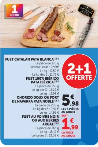 Fuet au poivre noir ou aux herbes Argal