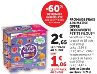 Fromage frais aromatisé Offre découverte Petits Filous Yoplait