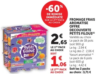 Fromage frais aromatisé Offre découverte Petits Filous Yoplait