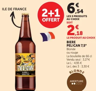 Biere Pelican 7,5° Blonde ou rouge