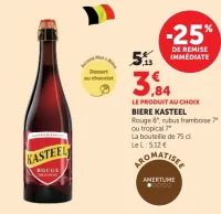 BIERE KASTEEL Rouge 8°, rubus framboise 7° ou tropical 7°