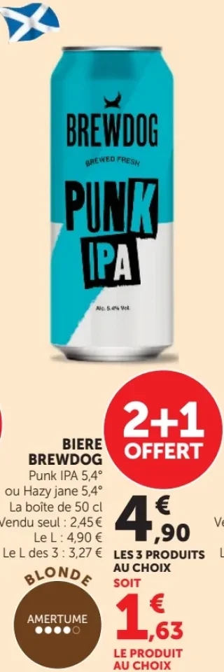 BIERE BREWDOG Punk IPA 5,4° ou Hazy jane 5,4°