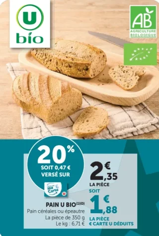 PAIN U BIO (Pain céréales ou épeautre)