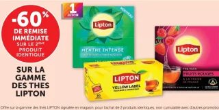 Thés Lipton (Menthe Intense, Yellow Label, Fruits Rouges)