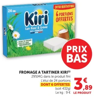 FROMAGE A TARTINER KIRI Lait Frais & Crème
