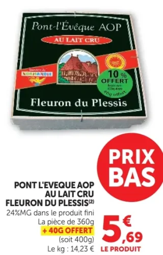 Pont-L'Évêque AOP Au Lait Cru Fleuron du Plessis