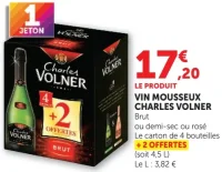 Vin mousseux Charles Volner brut, demi-sec ou rosé
