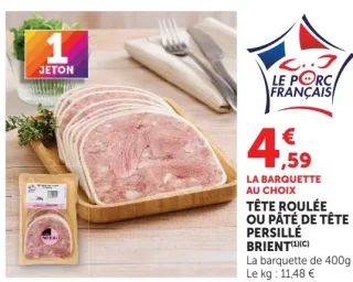 Tête roulée ou pâté de tête persillé Brient