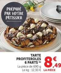 Tarte profiteroles 6 parts