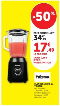 Blender verre 1L TRISTAR