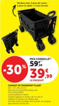 Chariot de transport pliant