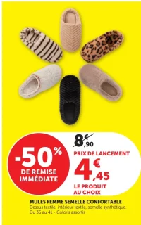 Mules femme semelle confortable
