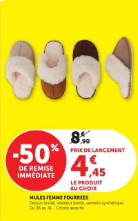 Mules femme fourrées