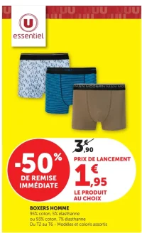 Boxers homme U essentiel
