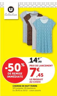 Chemise de nuit femme U Collection