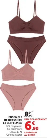 Ensemble de brassière et slip femme U Collection