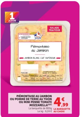 Piémontaise au jambon Salade Traiteur