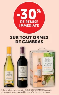 Sélection de vins Les Ormes de Cambras (Merlot, Chardonnay, Cinsault Syrah...)