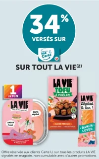 Gamme de produits végétariens La Vie (Jambon, Tofu, Ranch Lover...)