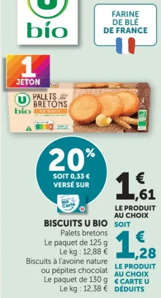 Biscuits U Bio Palets bretons