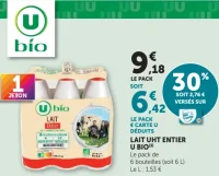 Lait UHT Entier U Bio