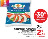 Mozzarella pasteurisée Casa Azzurra