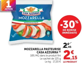 Mozzarella pasteurisée Casa Azzurra
