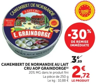 Camembert de Normandie au lait cru AOP Graindorge