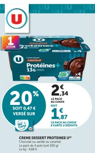 Crème dessert protéinée U