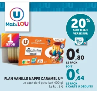 Flan vanille nappé caramel U