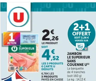 Jambon le supérieur sans couenne U