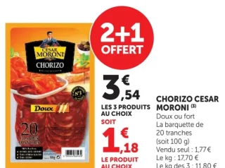 Chorizo César Moroni Doux ou fort