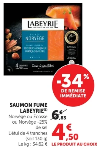 Saumon Fumé Labeyrie Norvège ou Ecosse