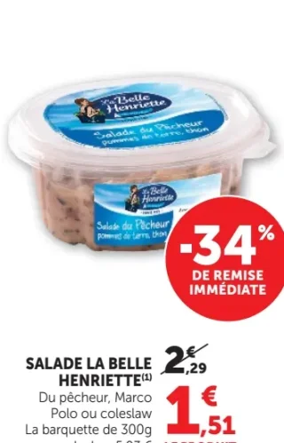 Salade La Belle Henriette Du pêcheur, Marco Polo ou coleslaw