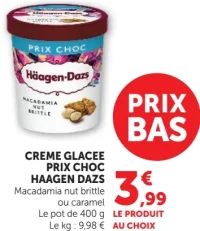 CREME GLACEE PRIX CHOC HAAGEN DAZS