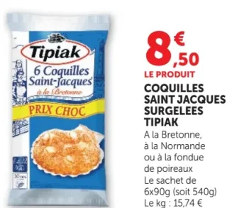 Coquilles Saint Jacques Surgelées Tipiak