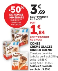 CONES CREME GLACEE KINDER BUENO