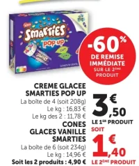 Creme Glacee Smarties Pop Up / Cones Glaces Vanille Smarties