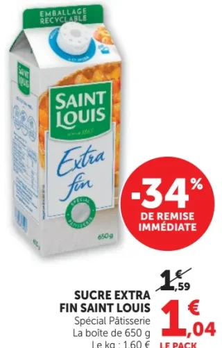 SUCRE EXTRA FIN SAINT LOUIS Spécial Pâtisserie