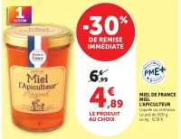 Miel de France Miel l'Apiculteur Liquide ou crémeux