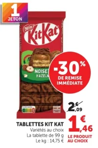 Tablettes Kit Kat Vari    t  s au choix