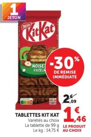 Tablettes Kit Kat Vari    t  s au choix