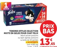 Tendres effilés selection mixte en gelée pour chat Felix