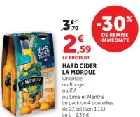 Hard Cider La Mordue Originale ou Rouge ou IPA ou Lime et Menthe