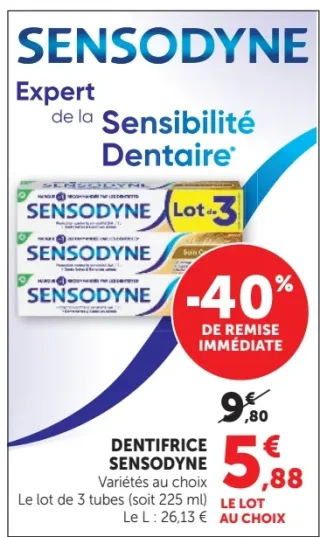 Dentifrice Sensodyne Expert