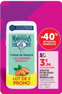Douche Extra Doux Le Petit Marseillais Lait d'Amande Douce Bio