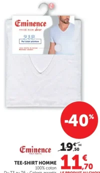 Tee-shirt homme Eminence 100% coton
