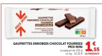 Gaufrettes enrobées chocolat fourrées goût chocolat Prix Mini